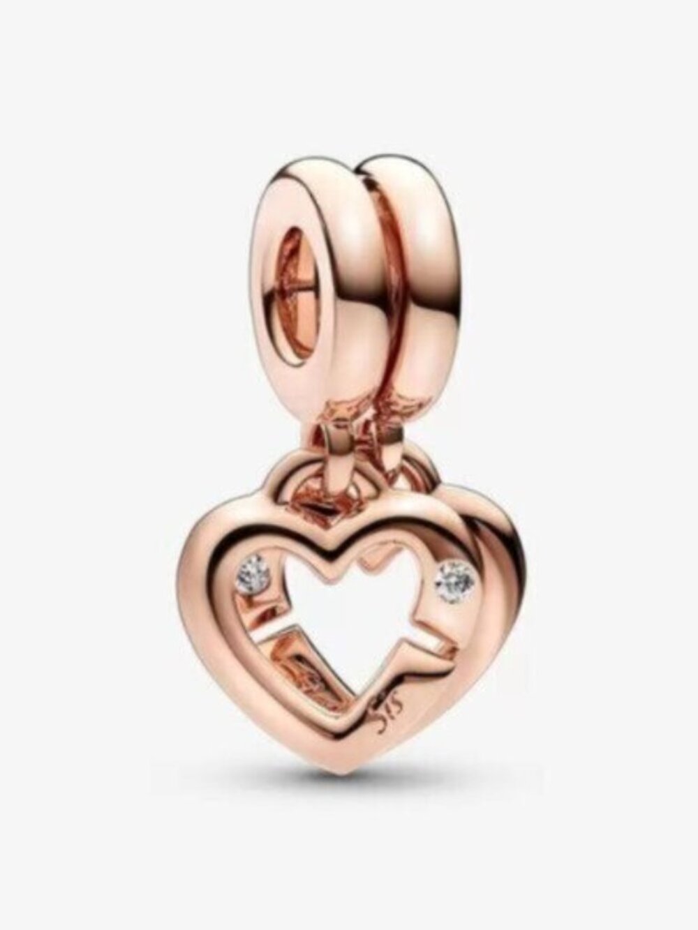 Pandora Linked Sister Hearts Split Dangle Charm